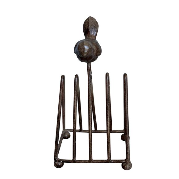 Terri Conrad Vintage Rock Art Set Rustic Metal Stand Butter Yellow Red Artsy - Picture 15 of 16